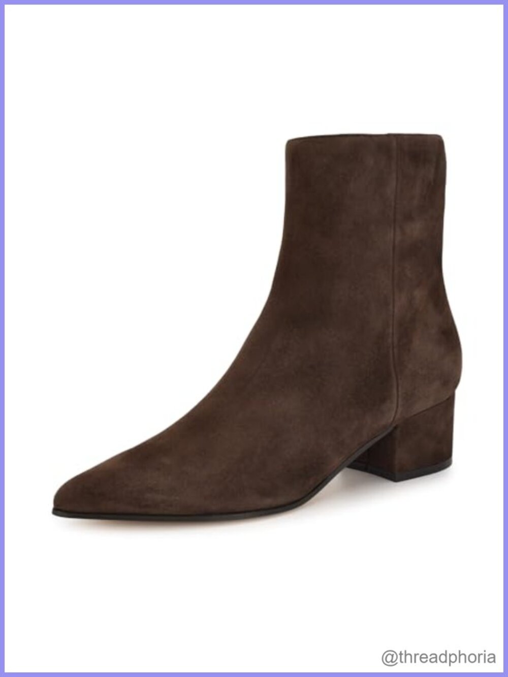 Suede Pointy Toe Block Heel Side Zip Mid-Calf Booties Calf High Fall